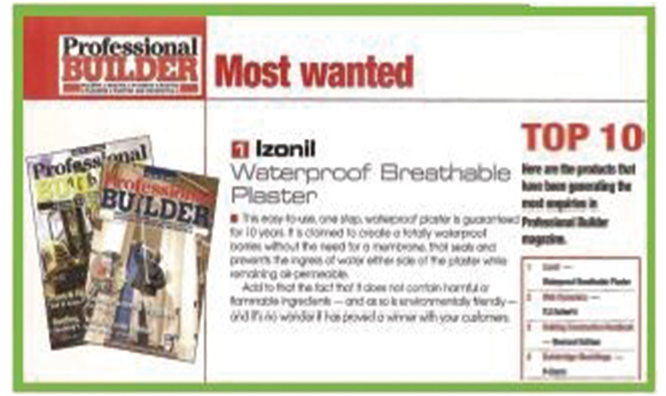 2008年被英國“PROFESSIONALBUILDER”評為“最具價值產(chǎn)品”